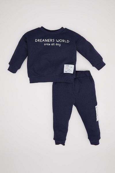 DeFacto Baby Boy Label gedruckt Thessaloniki Stoff Sweatshirt Jogginghose 2 Stück Set D4647a524au