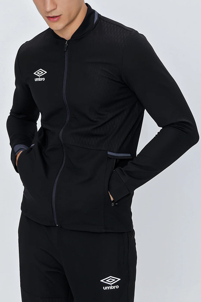 UMBRO Erkek Siyah Eşofman Takımı Dar Kalıp Slim Fit Spor Takım Fermuarlı Umbro Tracksuit Black TC128-TD101