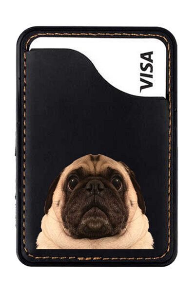 cupcase Leather 3m Tape Card Holder for P Smart 2021 2019 2018 Mate 10 20 30 Lite Pro - Pug Shock