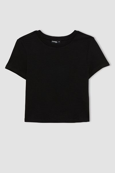DeFacto T-shirt - Czarny - Dopasowany