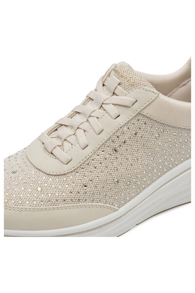 Tamaris Damen Low Sneaker 1-23779-45 Creme 418 Ivory Textil