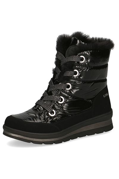 Caprice Damen Elegante Stiefelette Winterschuhe warm gefüttert 9-26226-41 Schwarz 019 Black Comb Textil/Syn