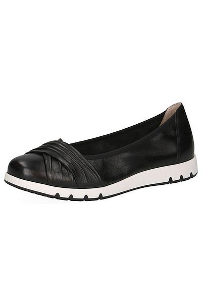 Caprice Damen Klassische Ballerina 9-22118-44 Schwarz 022 Black Nappa Leder Mit Cap Memotion