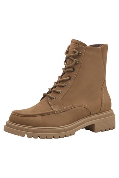 Tamaris Damen Sportliche Stiefelette 1-25209-43 Braun 310 Camel Leder mit TOUCH-IT & abnehmbarer Socke