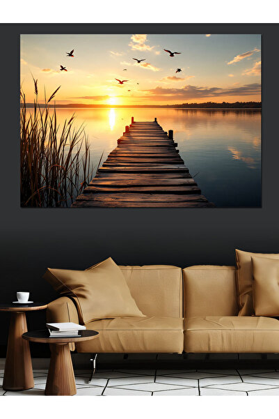 ekart Gün Batımına İskelesi Dekoratif Kanvas - Mdf Ahşap Tablo