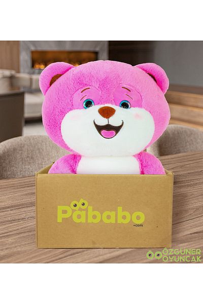 Özgüner Oyuncak Pababo Smiling Pink Mani Teddy Bear with Gift Box