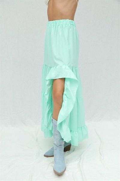 TUA MODA Tua Moda Audrey Frilly Slit Detail Skirt 4037