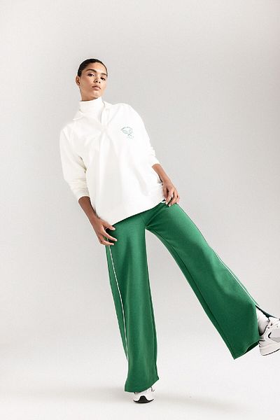 DeFacto Fit Oversize Wide Fit Polo Neck Sports Printed Athlete Sweatshirt D1699Ax24Au