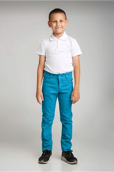 Çello mello Boy's Turquoise Linen Trousers