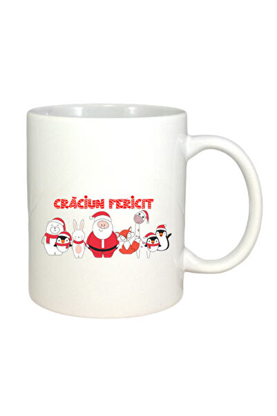 OEM Εξατομικευμένη λευκή κούπα Merry Christmas Animals, INOVATIX®. 330 ml