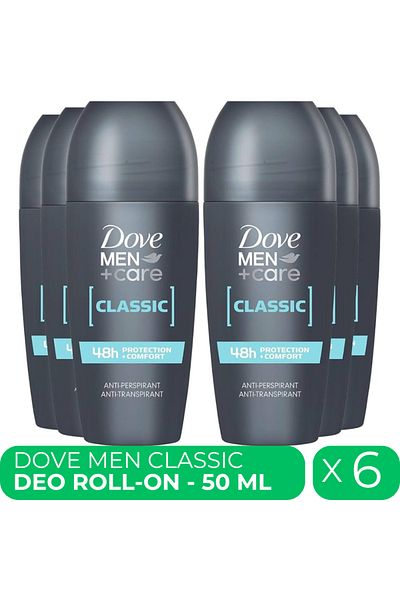 Dove Men+ Care Classic, men's roll-on deodorant, 6 pcs x 50 ml