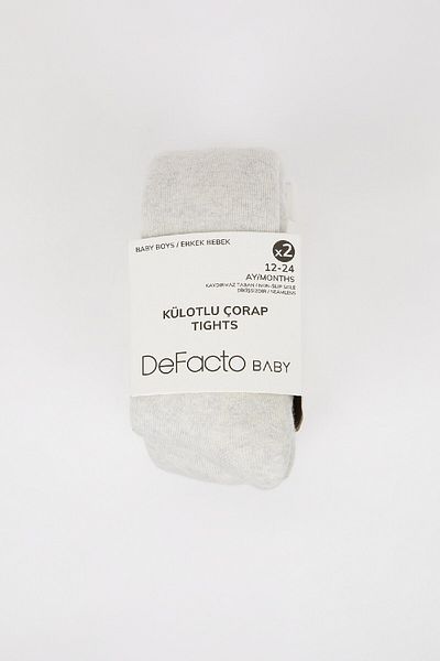 DeFacto Бебешки безшевен памучен чорапогащник от 2 части D2471A5Ns
