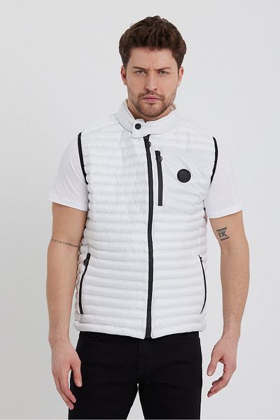Weyeze Stand Collar Puffer Vest Ad-K59191Prm