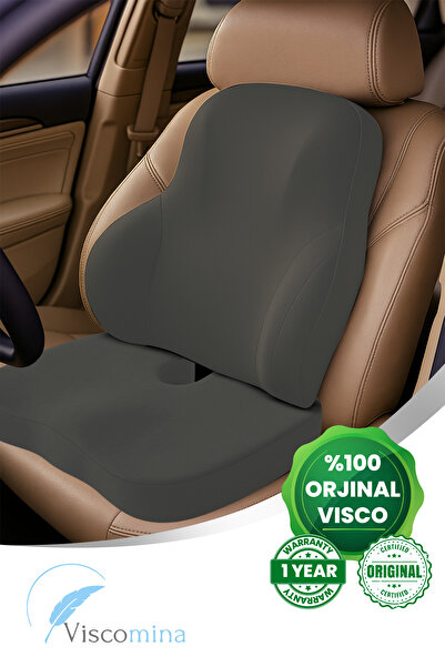 Viscomina ОРТОПЕДИЧНИЙ ВІСКО МАТРАЦ ДЛЯ СПИНИ ОРТОПЕДИЧНИЙ ВІСКО МАТРАЦ ДЛЯ СИДІННЯ 2 ШТ. ВІСКО КОМПЛЕКТ ЧОРНИЙ КОЛІР