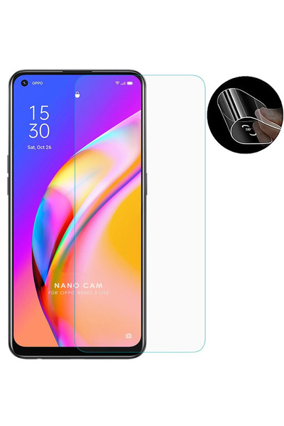 Glazef Oppo Reno 5 Lite Ekran Koruyucu Cam Tam Uyumlu Temperli Cam Kırılmaz Cam