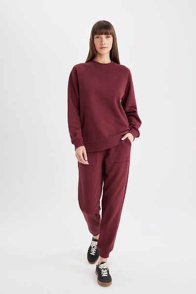 DeFacto Regular Fit V2699az24wn - Φούτερ Jogger με ίσια ελαστική μέση με κορδόνια