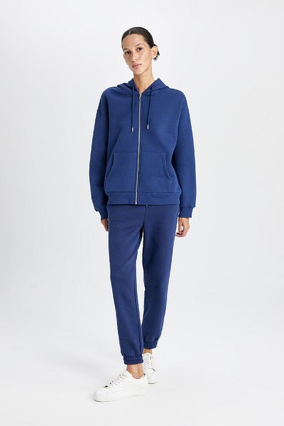 DeFacto Χοντρό Jogger Sweatpants με ελαστική μέση και τσέπη με κορδόνια V2700az24wn