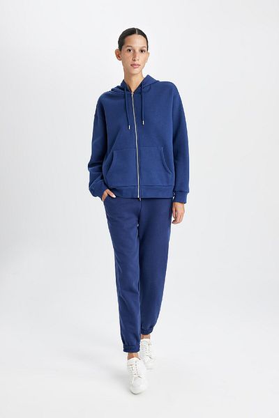 DeFacto Χοντρό Jogger Sweatpants με ελαστική μέση και τσέπη με κορδόνια V2700az24wn
