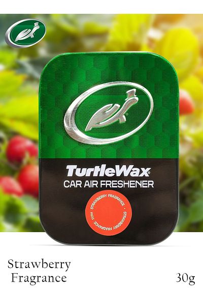 Turtle Wax Car Air Freshener Strawberry Fragrance 30g, Long Lasting, Leak Proof, All Season Use