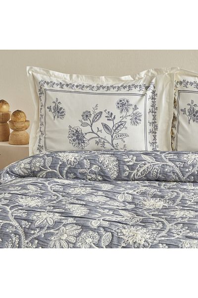 Karaca Home Clay Double Bedspread Set Indigo