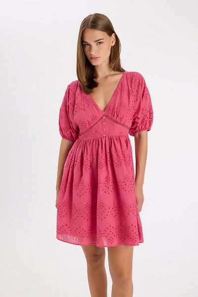 DeFacto Μίνι κοντομάνικο Babydoll φόρεμα Brode - D4402axpn184