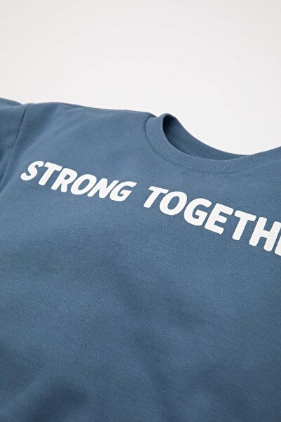 DeFacto Erkek Bebek 2'li Takım Baskılı Sweatshirt Eşofman Altı D6252a5ns