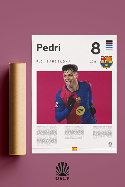 Osliva Shop Pedri Futbolcu Posteri, Çerçevesiz Poster, Yüksek Kaliteli Poster