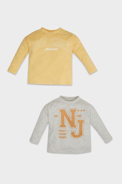 DeFacto Dvoudílné tričko s dlouhým rukávem pro chlapečka Regular Fit Crew Neck D6228A5Ns