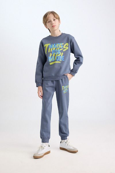 DeFacto Herren Herren Team Sweatshirt mit Rundhalsausschnitt Jogger-Trainingsanzug D3563a824wn