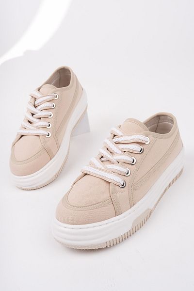 MUGGO Pantofi sport casual pentru femei, cu șireturi, cu talpă groasă Carina