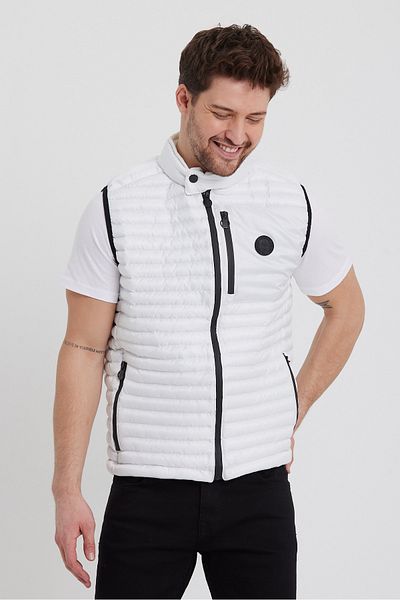 Weyeze Stand Collar Puffer Vest Ad-K59191Prm