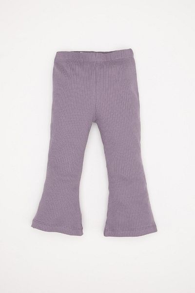 DeFacto Floral Printed Cotton Sweatshirt and Ribbed Leggings Set for Baby Girl - D5493A5Ns