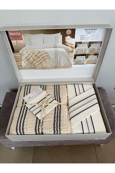 Capital Home Capi̇tal Home 7-Piece Pi̇qued Duvet Cover Set