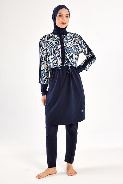Adasea Sports Luxury 1213 Dark Navy Blue Πλήρως καλυμμένο Hijab