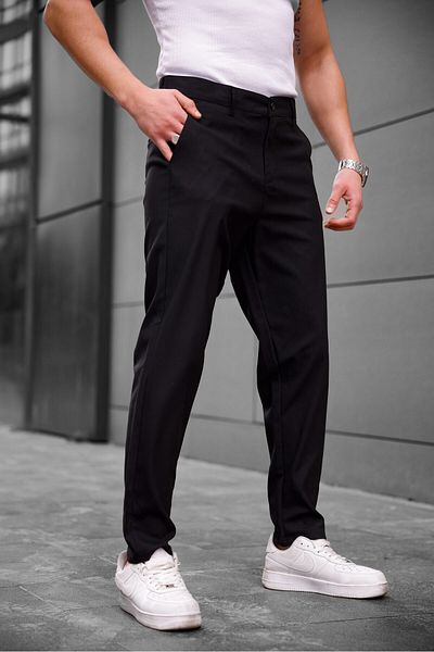 COMBİNE MİCHAİL Men's Slim Fit Fabric Trousers Black