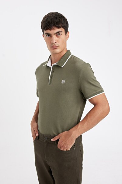 DeFacto Neues Regular Fit Polo-Kragen Kurzarm-Piqué-T-Shirt D5993ax24sm