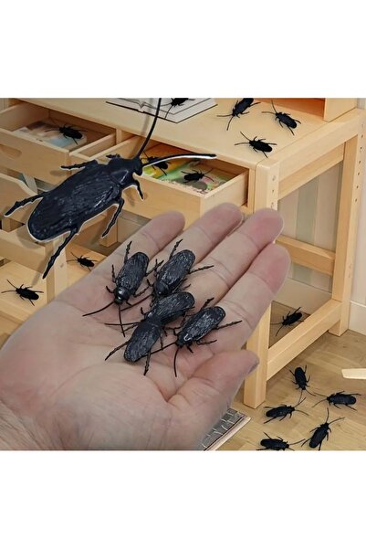 ASLANKAR Hamam böceği oyuncak siyah renk şaka malzemeleri eğlence Halloween korku 5 adet