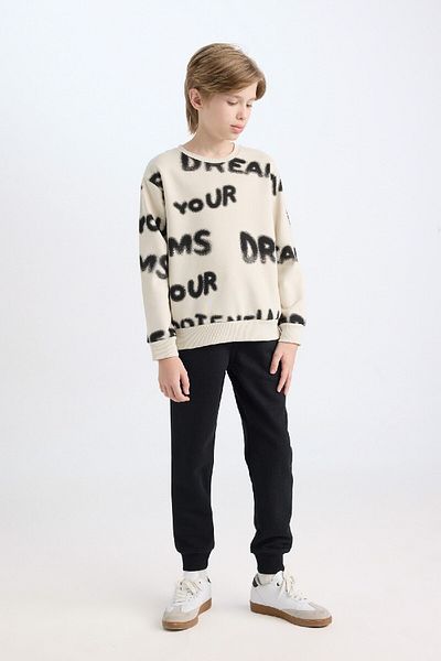 DeFacto Set mit 2 gemusterten Sweatshirts mit Rundhalsausschnitt und Jogginghosen für Jungen
