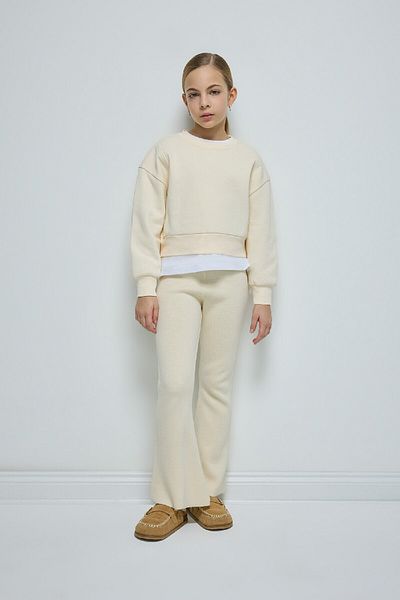 DeFacto Φούτερ για κορίτσια Relax Fit Crew Neck Basic απλό εσωτερικά με μαλακό χνουδωτό χοντρό φούτερ D4298a824wn