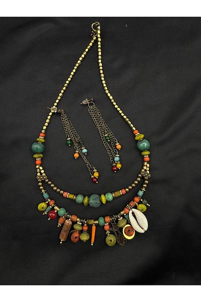 takitokaciniz Handmade Vintage Necklace Earrings Set