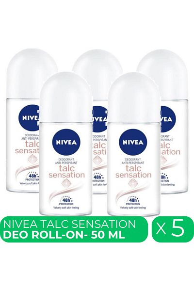 NIVEA Talc Sensation, women's roll-on deodorant, 5 pcs x 50 ml