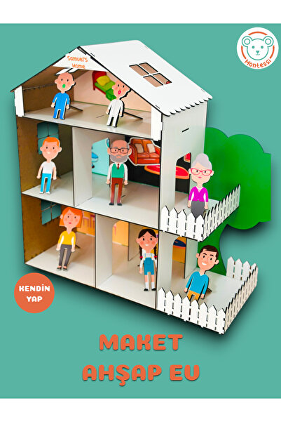 Karter İnovasyon Maket Ahşap Ev, Kuklalı Ahşap Maket Ev, Kuklalar ve Ahşap Ev...