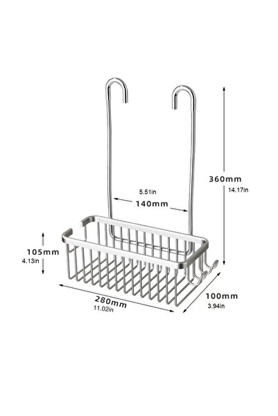 Choice رف حمام فضي قابل للإزالة بدون حفر من الألومنيوم، سلة حمام بدون ثقوب، ر...