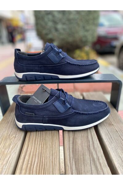 Pierre Cardin 90505 Hakiki deri lacivert nubuk loafer ayakkabı