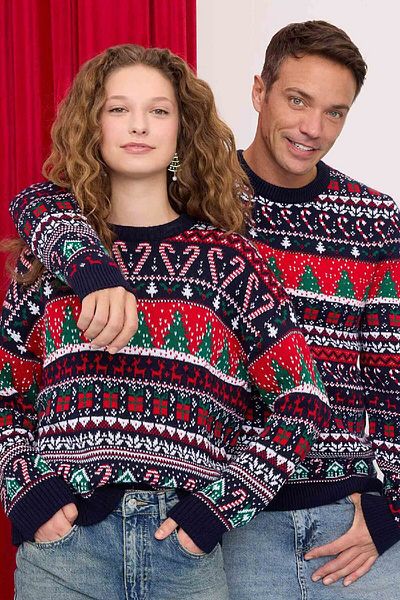 DeFacto Strickpullover mit Rundhalsausschnitt und Standard-Passform für das neue Jahr D5485ax24wn