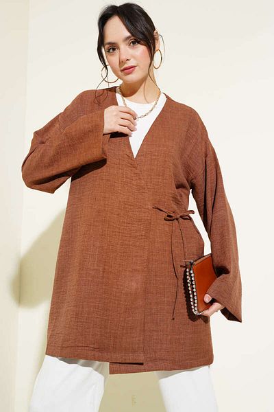 VOLT CLOTHİNG Women's Side Rope Tie Kimono