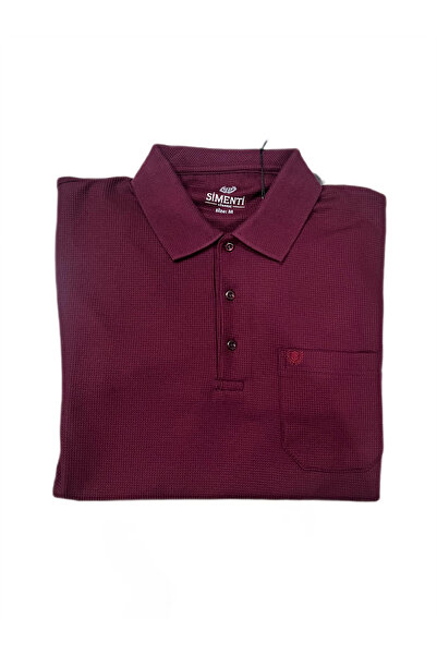 SİMENTİ RAHAT KALIP ARMÜR DESENLİ KALİTELİ POLO YAKA CEPLİ T-SHİRT