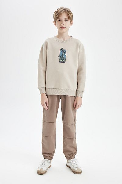DeFacto Boy Oversize Wide Fit Crew Neck Printed Sweatshirt D5678A824Wn