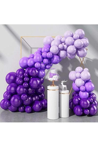 Balon marketi Balloonist Sister 12 Inch Dark Purple Latex Flat Balloon - Pack of 100 Eid Mevlid Birthday Balloon Set