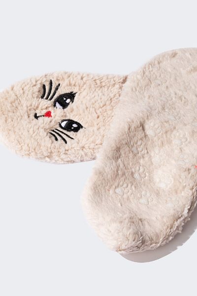 DeFacto Plüsch-Haussocken für Damen mit Katzenmotiv – N1336az24au